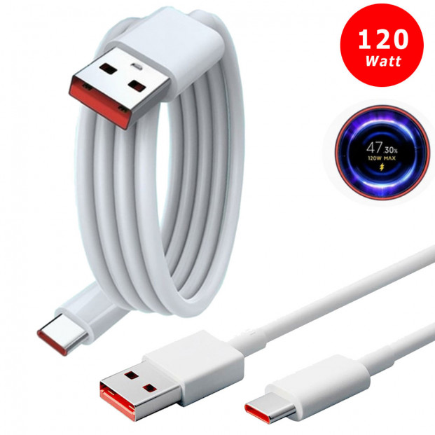 120 Watt Hızlı şarj Aleti ve USB Kablosu Turbo Şarj Yazısı Çıkar Xiaomi