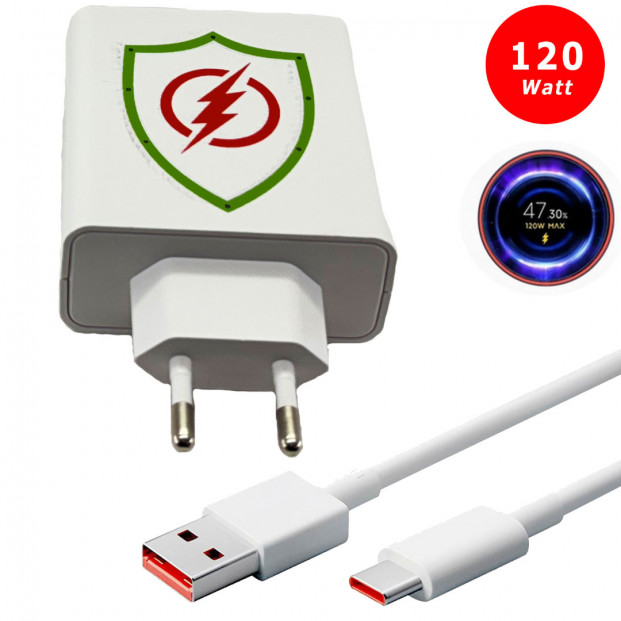 120 Watt Hızlı şarj Aleti ve USB Kablosu Turbo Şarj Yazısı Çıkar Xiaomi