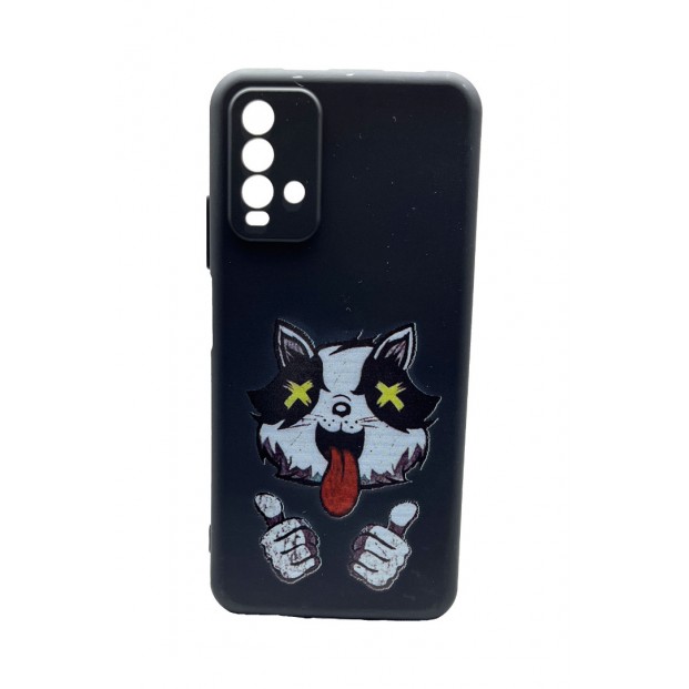 Redmi 9T Kılıf Siyah Resimli Cats Kedi Desenli Tam Koruma