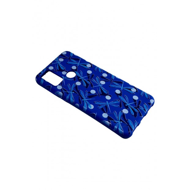 Tcl 20E Kılıf Mavi Yusufçuk Desenli Telefon Kapağı Tam Koruma