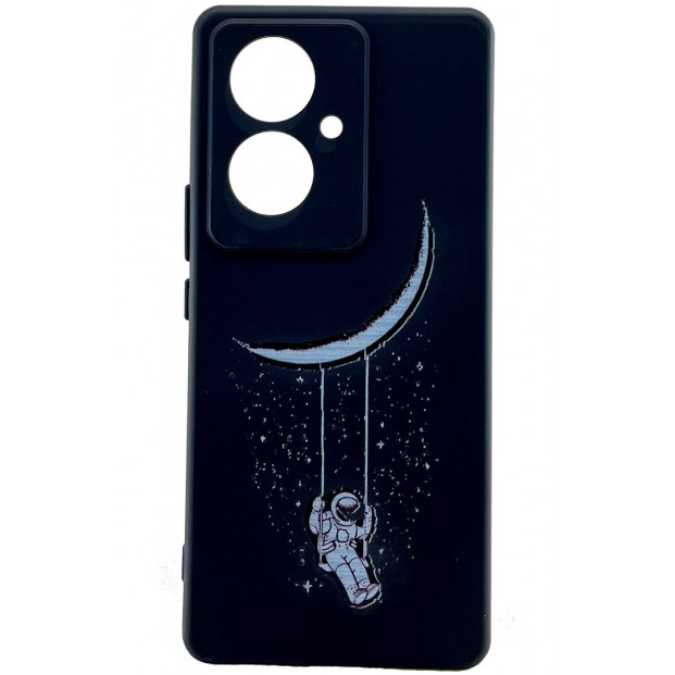 Vivo V29 Lite Kılıf Siyah Sallanan Salıncak Ay Desenli Telefon Kapağı Tam Koruma
