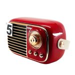 Nostaljik Radyo No 5 Kırmızı Stand Üzerinde Masaüstü Duruşu