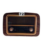 Nostaljik Radyo No 72 Büyük Ahşap Görünümlü Ön Görünüş