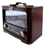 Nostaljik Radyo No 79 Koyu Mobilya Desenli Premium Kasa Tasarımı