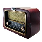 Nostaljik Radyo No 88 Koyu Maun Büyük Boy Vintage Duruş