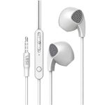 Beyaz ultra duru sesli kablolu kulaklık saf ses kalitesi ve şık beyaz tasarım