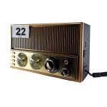 Nostaljik Radyo 22 bakır eskitme düğmeli klasik duruş