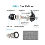 Siyah ultra duru sesli kablolu kulaklık dolaşmaz TPE kaplama kablo detay görüntüsü