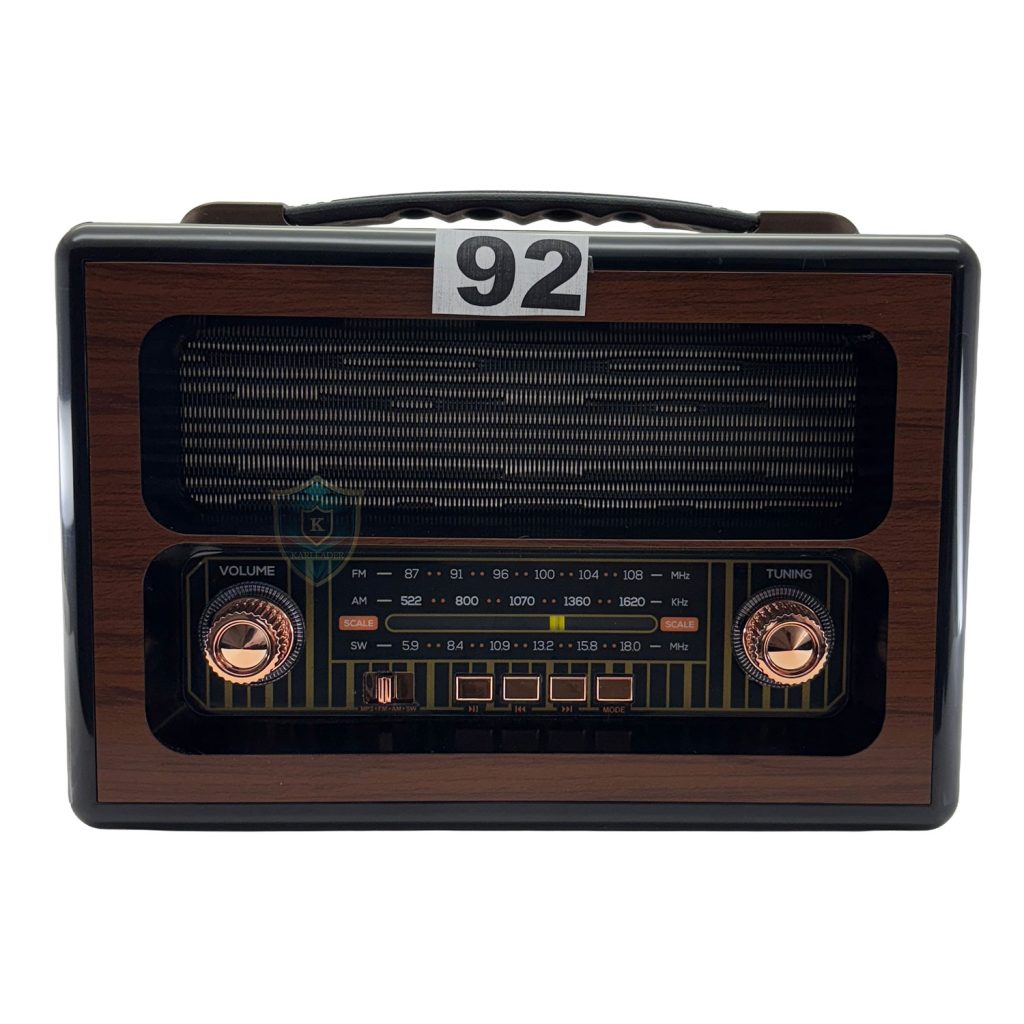 Radyo 92 Ceviz Desenli Siyah Çerçeveli Ön Görünüm