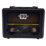 Radyo 99 Mobilya Maun Desenli Siyah Çerçeveli Ön Görünüm