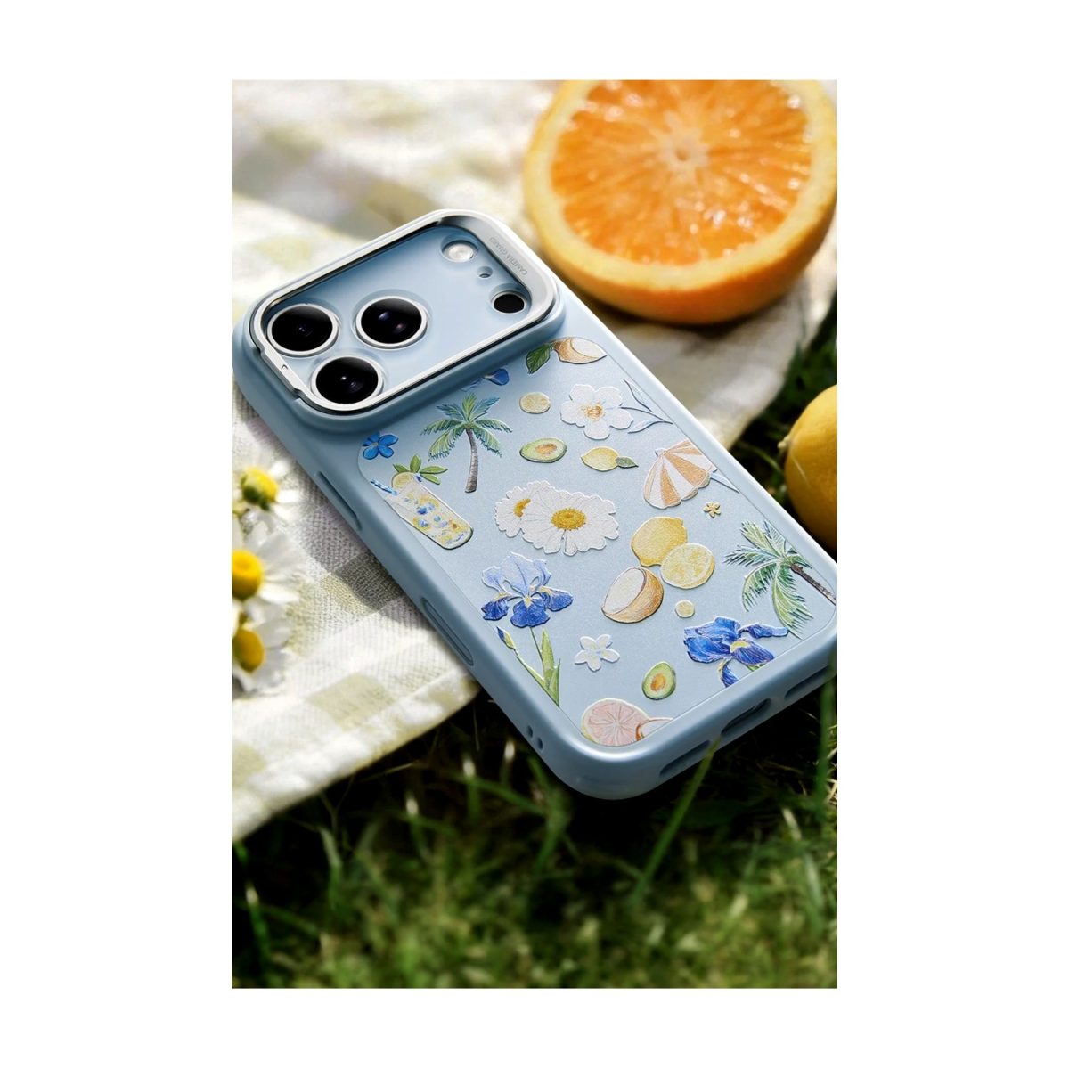 Apple iPhone 17 Pro Max Classic Hybrid Magsafe Standlı Kapak - Tropical Paradise - Görsel 2