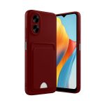 Oppo A38 Kılıf Kelvin Kartvizitli Silikon - Bordo