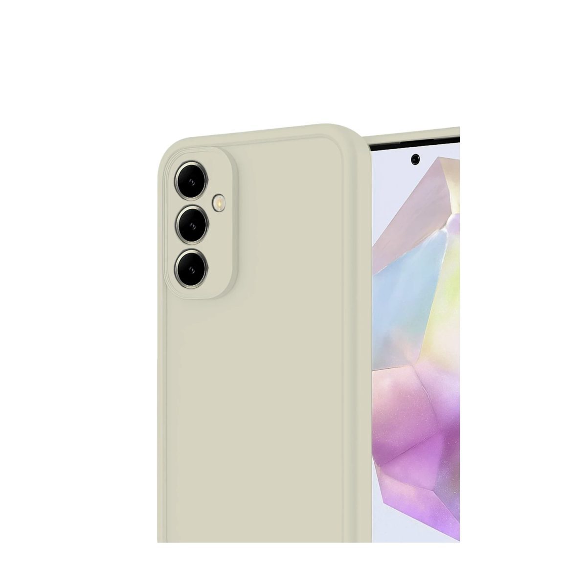 Samsung Galaxy A16 5G Kılıf Viera Silikon - Krem - Görsel 3