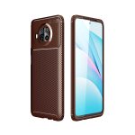 Xiaomi Mi 10T Lite Kılıf Auto Focus Karbon Kapak - Kahverengi
