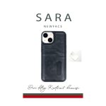 Apple iPhone 14 Kılıf Sara Kartvizitli Deri Kılıf - Koyu Yeşil - Görsel 3