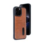 Apple iPhone 14 Pro Max Kılıf Sara Kartvizitli Deri Kılıf - Taba - Görsel 16