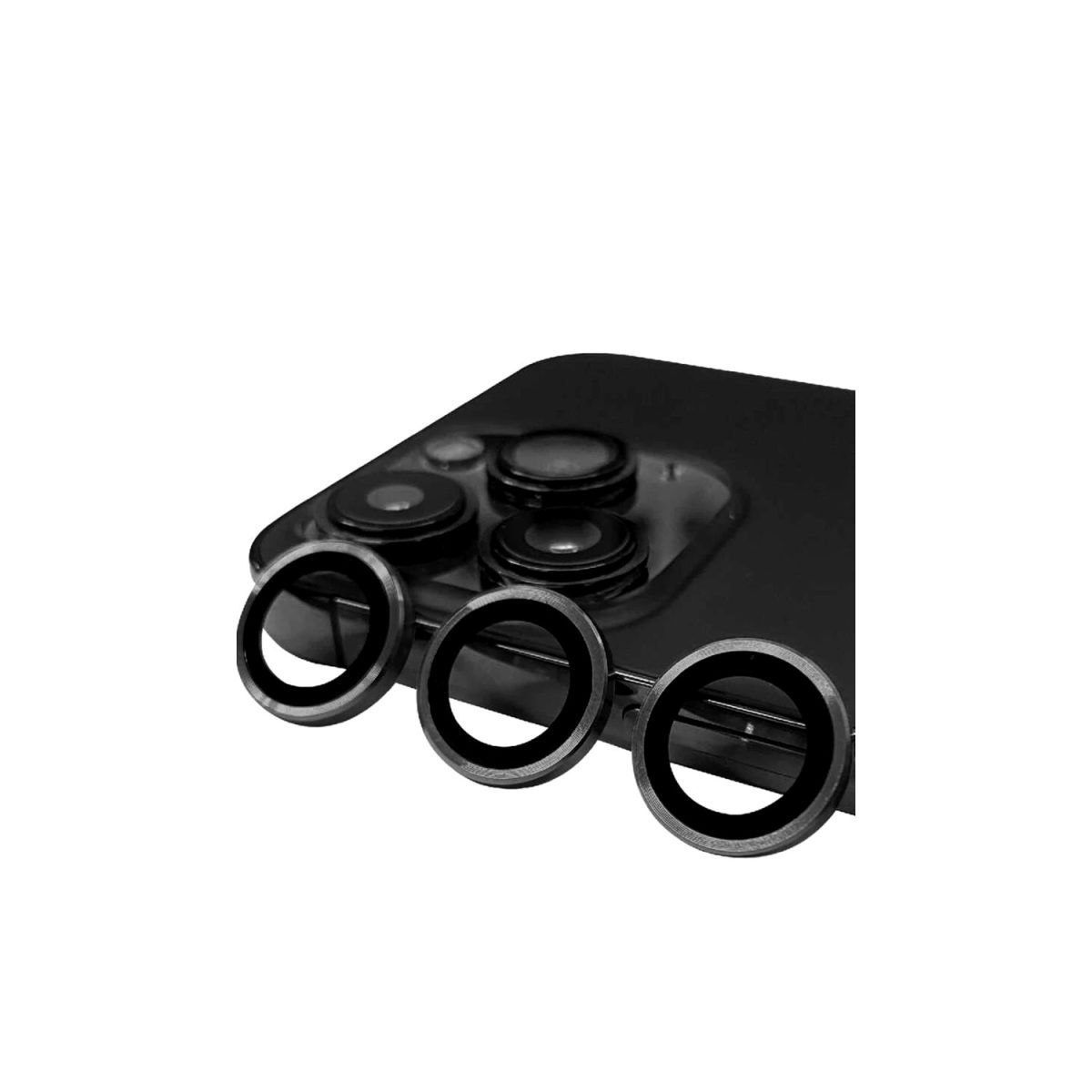 Apple iPhone 15 Pro Max Raze Metal Kamera Lens - Gümüş - Görsel 6