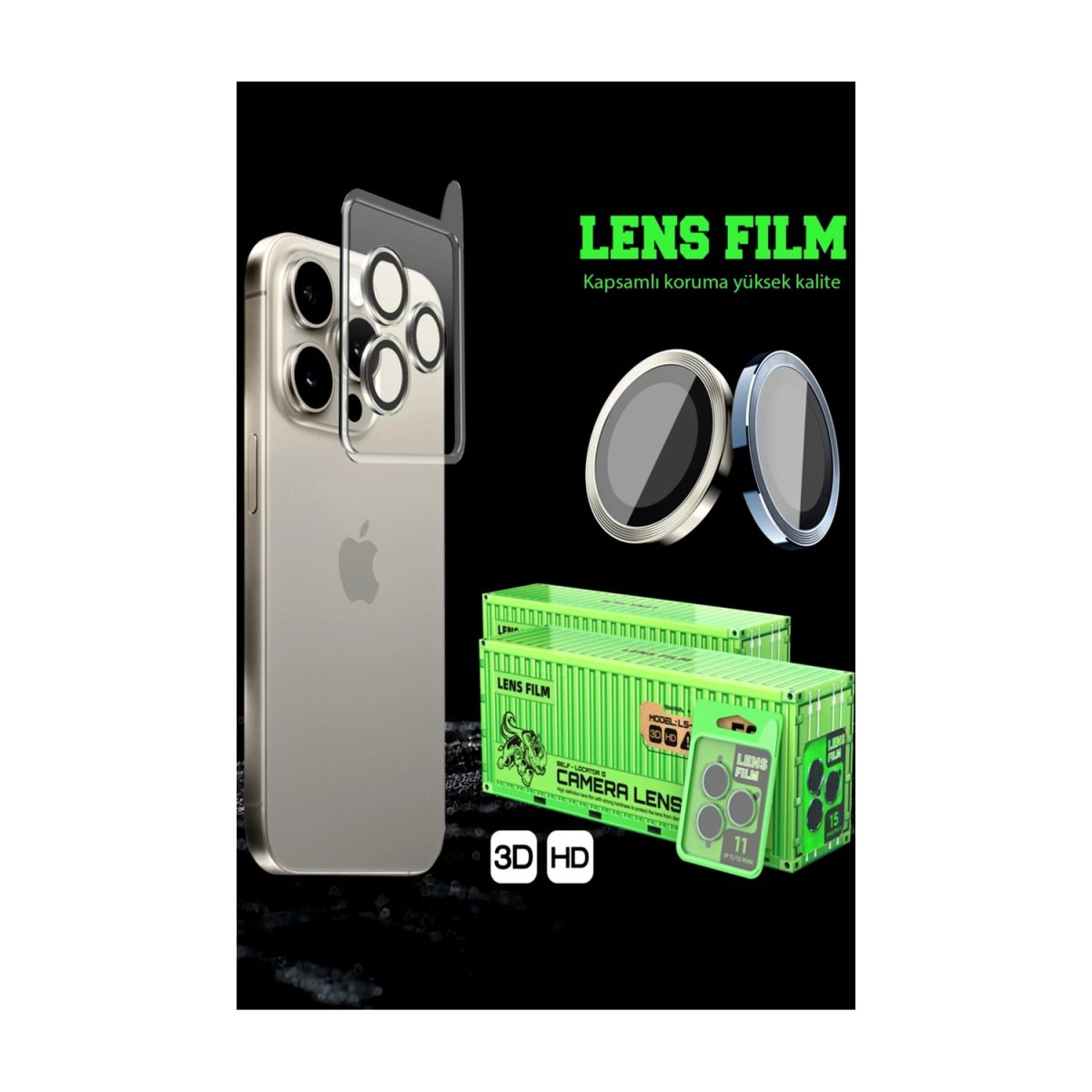 Samsung Galaxy A25 5G Raze Metal Kamera Lens - Siyah - Görsel 2