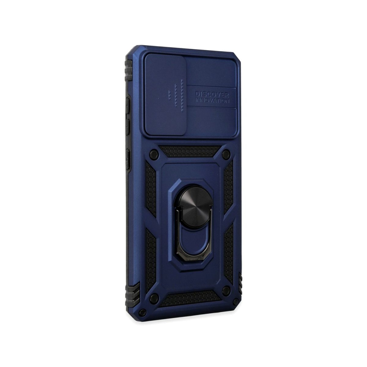 Samsung Galaxy A52 lacivert sürgülü kamera korumalı tank kılıf dayanıklı yüzüklü stand kapak
