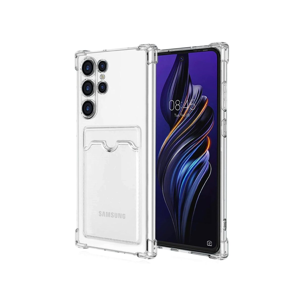 Samsung Galaxy S24 Ultra Kılıf Kart Şeffaf Silikon - Şeffaf - Görsel 2