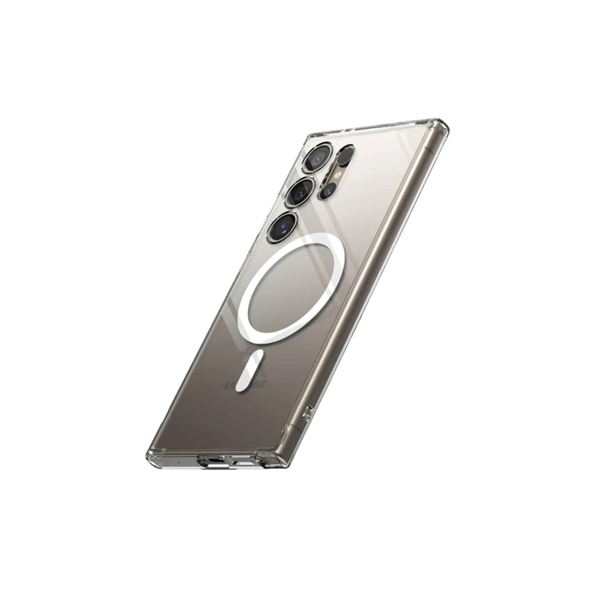 Samsung Galaxy S24 Ultra Kılıf Magneticsafe Şeffaf Silikon - Şeffaf - Görsel 3