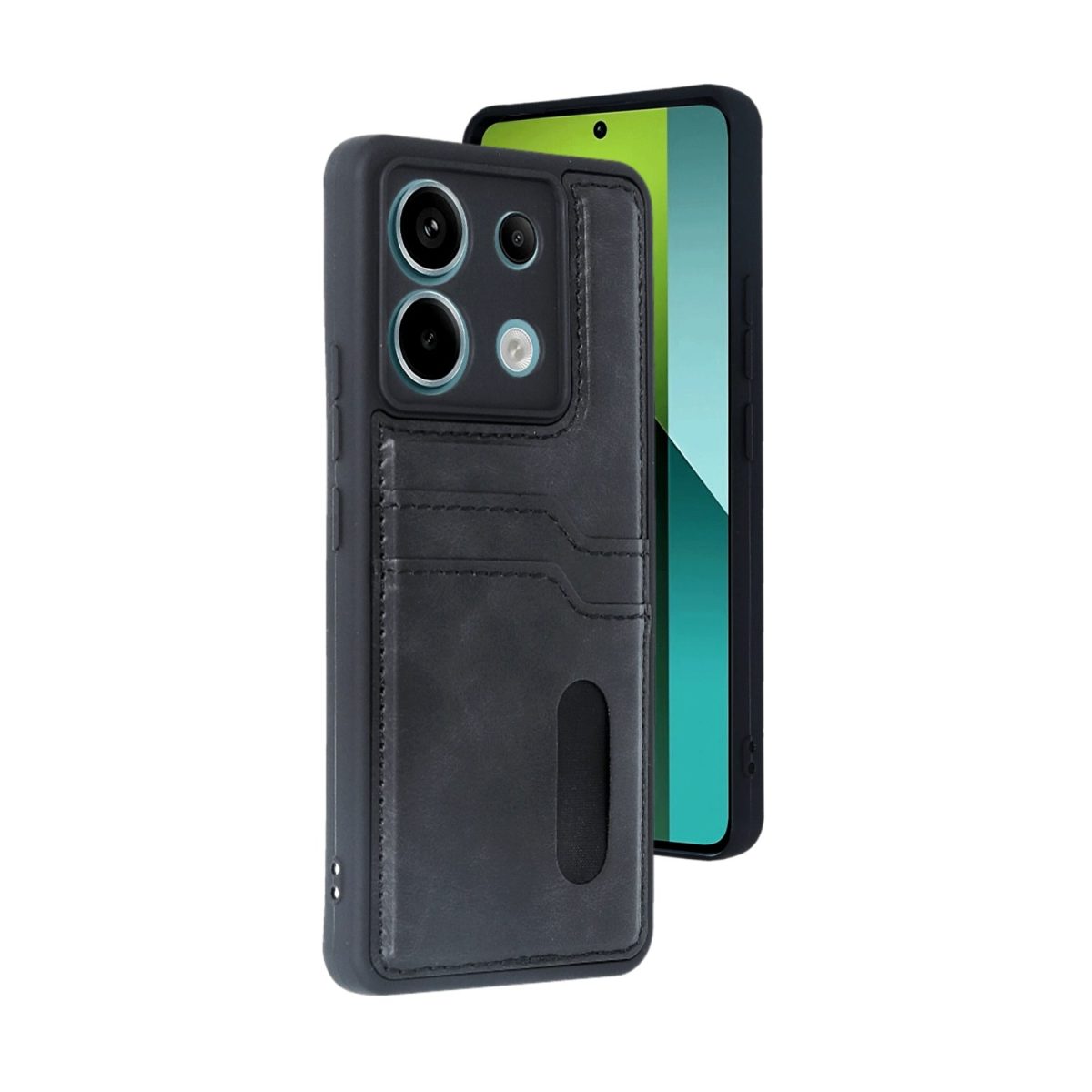 Xiaomi Redmi Note 13 Pro 5G Kılıf Sara Kartvizitli Deri Kılıf - Taba - Görsel 4