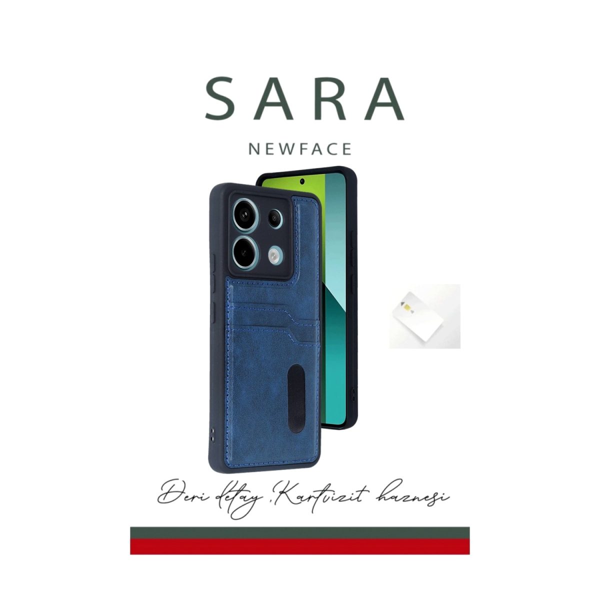 Xiaomi Redmi Note 13 Pro 5G Kılıf Sara Kartvizitli Deri Kılıf - Taba - Görsel 6