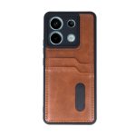 Xiaomi Redmi Note 13 Pro 5G Kılıf Sara Kartvizitli Deri Kılıf - Taba - Görsel 2